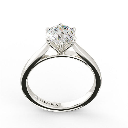 JORDEN - Round Brilliant Diamond Solitaire Engagement Ring in Platinum - HEERA DIAMONDS