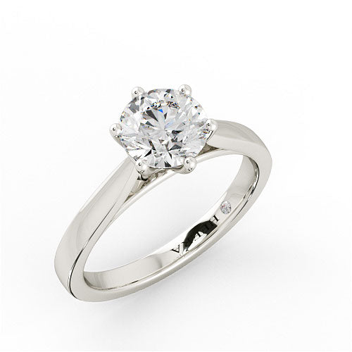 JORDEN - Round Brilliant Diamond Solitaire Engagement Ring in Platinum - HEERA DIAMONDS