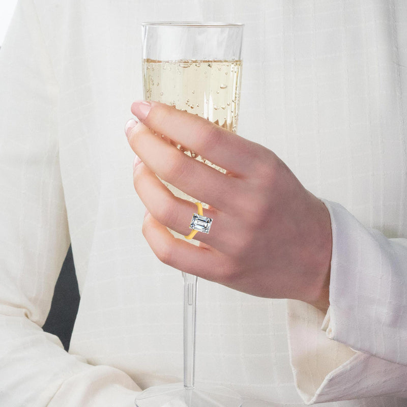 KENDALL - Emerald Cut Diamond Solitaire Engagement Ring in Platinum - HEERA DIAMONDS
