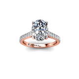LILI - Oval Diamond Engagement ring with Diamond Shoulders in Rose Gold - HEERA DIAMONDS