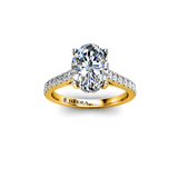 LILI - Oval Diamond Engagement ring with Diamond Shoulders in Yellow Gold - HEERA DIAMONDS
