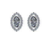 MARQUISE DIAMOND AND HALO STUD EARRINGS - HEERA DIAMONDS