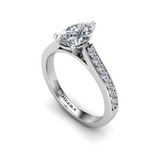 NOEMI - Pear Diamond Engagement ring with Diamond Shoulders Platinum - HEERA DIAMONDS
