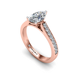 NOEMI - Pear Diamond Engagement ring with Diamond Shoulders in Rose Gold - HEERA DIAMONDS