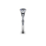 NOLA - Princess Diamond Engagement ring with Diamond Shoulders Platinum - HEERA DIAMONDS
