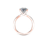 NOLA - Princess Diamond Engagement ring with Diamond Shoulders in Rose Gold - HEERA DIAMONDS