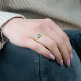 PALMA - Princess Diamond Engagement ring with Diamond Shoulders in Rose Gold - HEERA DIAMONDS