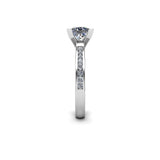 PALMA - Princess Diamond Engagement ring with Diamond Shoulders Platinum - HEERA DIAMONDS