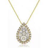 Pear Shape Cluster Pendant with Diamond Halo - HEERA DIAMONDS