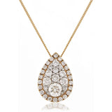 Pear Shape Cluster Pendant with Diamond Halo - HEERA DIAMONDS