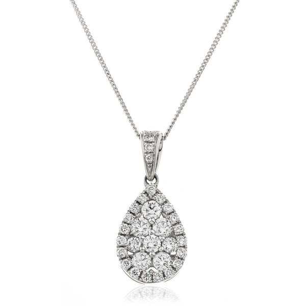 Pear Shape Cluster Pendant with Open Loop - HEERA DIAMONDS