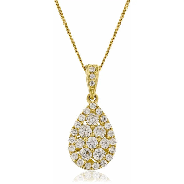 Pear Shape Cluster Pendant with Open Loop - HEERA DIAMONDS