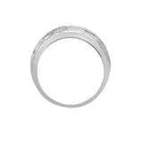 Platinum 0.59ct Diamond R.B.C & Baguette Wave Ring - HEERA DIAMONDS