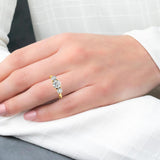 PINE - Round Brilliant Trilogy Engagement Ring in Yellow Gold - HEERA DIAMONDS