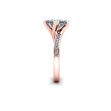 ROSALIA - Princess Diamond Engagement ring with Diamond Shoulders in Rose Gold - HEERA DIAMONDS