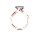 ROSALIA - Princess Diamond Engagement ring with Diamond Shoulders in Rose Gold - HEERA DIAMONDS