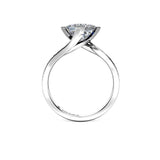 ROSALIA - Princess Diamond Engagement ring with Diamond Shoulders Platinum - HEERA DIAMONDS