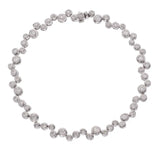 Round Cut Diamond Full Staggered Line Tennis Bracelet in Rub Over Setting - HEERA DIAMONDS