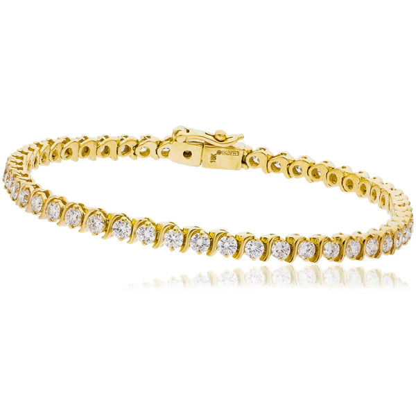 Round Cut Diamond Line Tennis Bracelet in Bar Setting - HEERA DIAMONDS