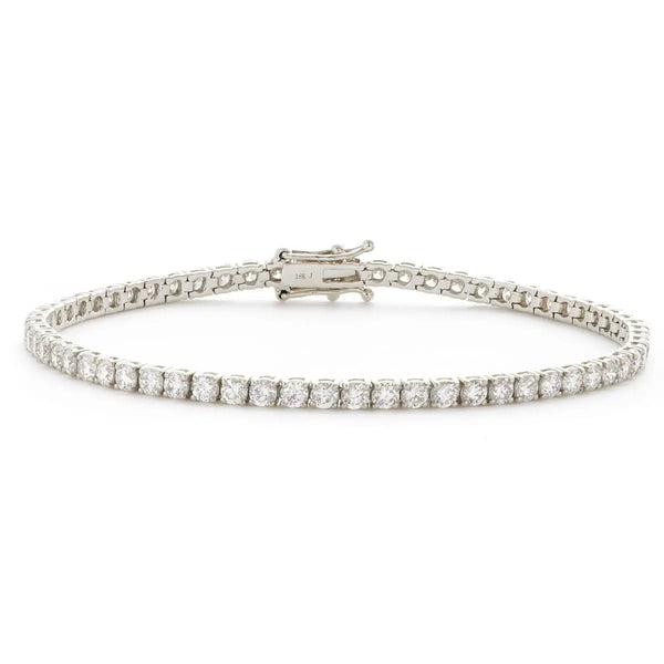 Round Cut Diamond Line Tennis Bracelet in Four Claw setting - HEERA DIAMONDS