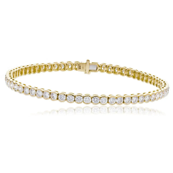 Round Cut Diamond Line Tennis Bracelet in Semi Bezel setting - HEERA DIAMONDS