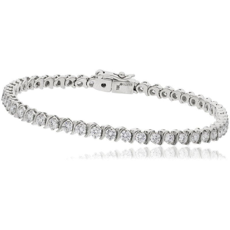 Round Cut Diamond Line Tennis Bracelet in Bar Setting - HEERA DIAMONDS