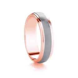 Traditional Court Two Tone Wedding band with Insert in Comfort fit. - HEERA DIAMONDS