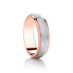 Traditional Court Two Tone Wedding band with Insert in Comfort fit. - HEERA DIAMONDS