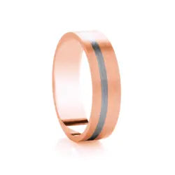 Traditional Court Two Tone Wedding band with Insert in Comfort fit. - HEERA DIAMONDS