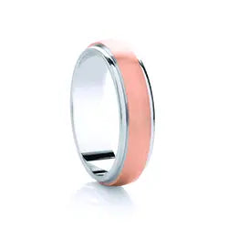 Traditional Court Two Tone Wedding band with Insert in Comfort fit. - HEERA DIAMONDS