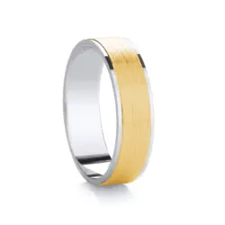 Traditional Court Two Tone Wedding band with Insert in Comfort fit. - HEERA DIAMONDS