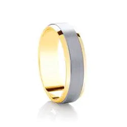 Traditional Court Two Tone Wedding band with Insert in Comfort fit. - HEERA DIAMONDS