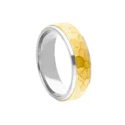 Traditional Court Two Tone Wedding band with Insert in Comfort fit. - HEERA DIAMONDS