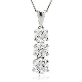 Trilogy- Three stone pendant with an open loop - HEERA DIAMONDS