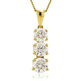 Trilogy- Three stone pendant with an open loop - HEERA DIAMONDS