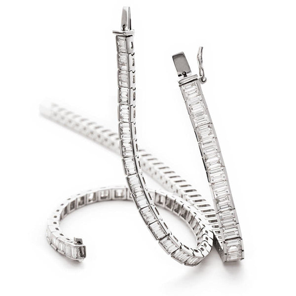 Midcentury Baguette Diamond Tennis Bracelet — Isadoras Antique Jewelry
