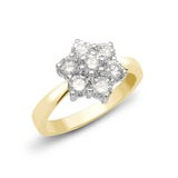 18ct 1ct Diamond cluster Ring - HEERA DIAMONDS