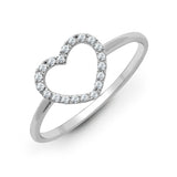 18ct White 0.14ct Diamond Heart Ring - HEERA DIAMONDS