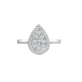 18ct White 0.40ct Dia Cluster Pear Shape Ring - HEERA DIAMONDS