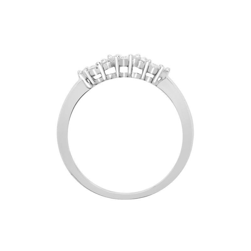18ct White 0.45ct Diamond 3 x 7 Cluster Ring - HEERA DIAMONDS