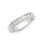 18ct White 0.87ct Princess Cut & Baguette Diamond Ring - HEERA DIAMONDS