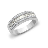 18ct White 0.94ct Round & Baguette Diamond Ring - HEERA DIAMONDS