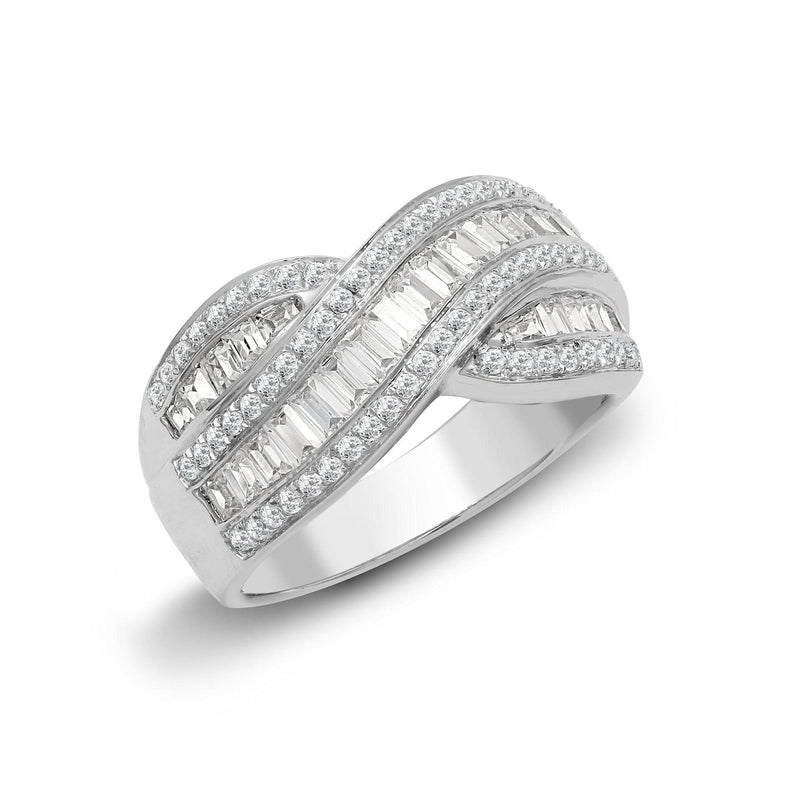 18ct White 1.09ct Round & Baguette Diamond Ring - HEERA DIAMONDS