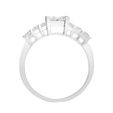 18ct White 1.18ct Princess Cut Diamond Cluster Ring - HEERA DIAMONDS