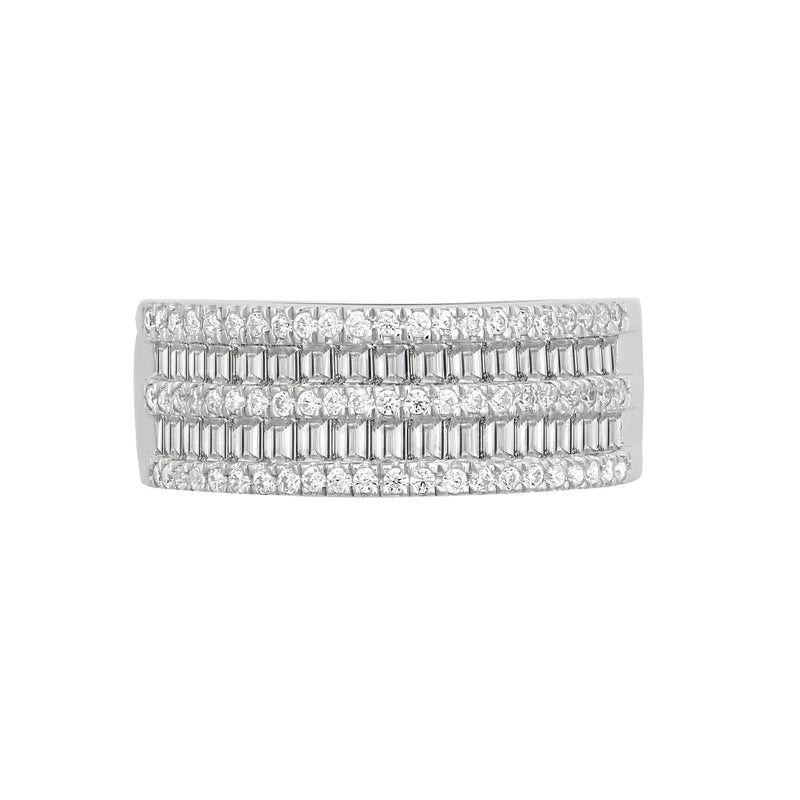 18ct White 1.18ct Round & Baguette Diamond Ring - HEERA DIAMONDS