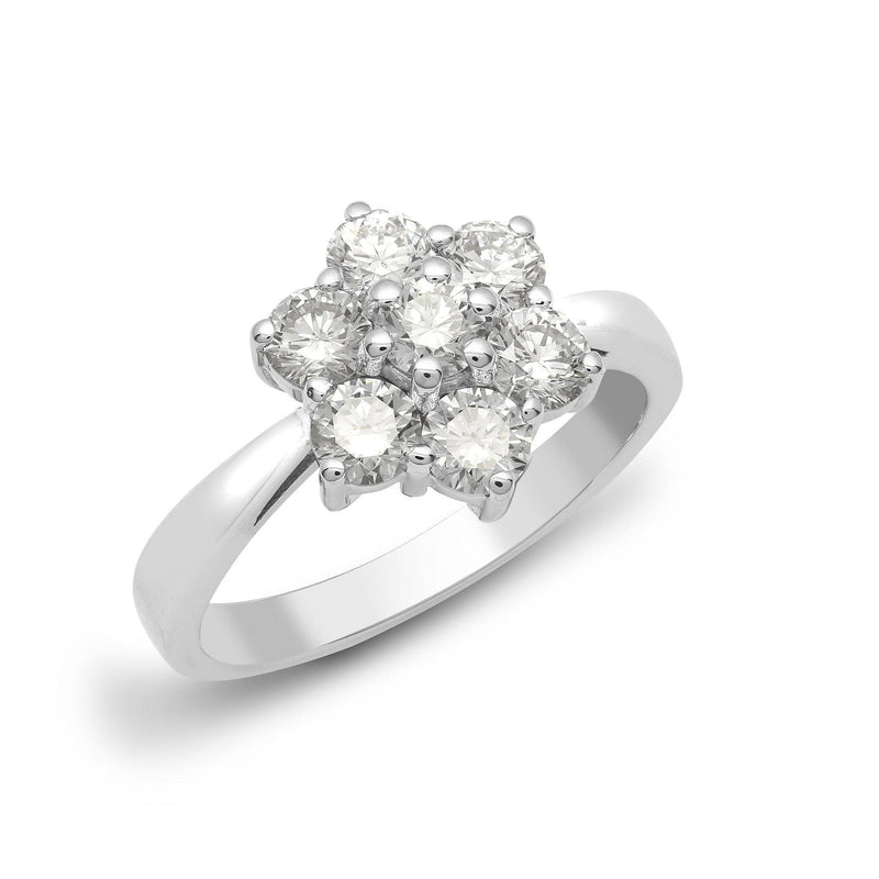 18ct White 2.00ct Diamond 7 Stone Cluster Ring - HEERA DIAMONDS