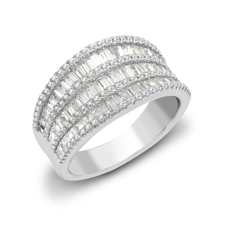 18ct White 2.21ct Round & Baguette Diamond Ring - HEERA DIAMONDS