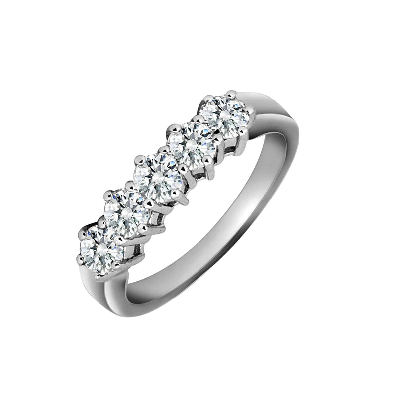 18ct White Gold 1.50ct 5 Stone Diamond Ring - HEERA DIAMONDS