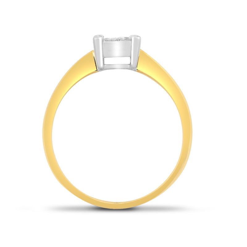 18ct Yellow 0.75ct 4 x Princess cut Diamond Ring - HEERA DIAMONDS