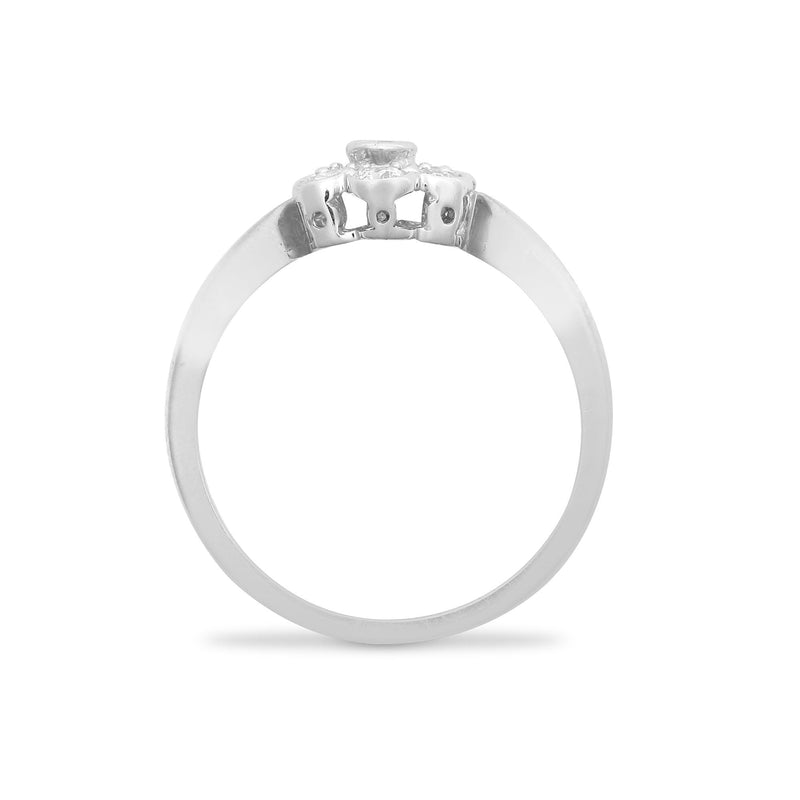 9ct White Gold Diamond Cluster Ring - HEERA DIAMONDS